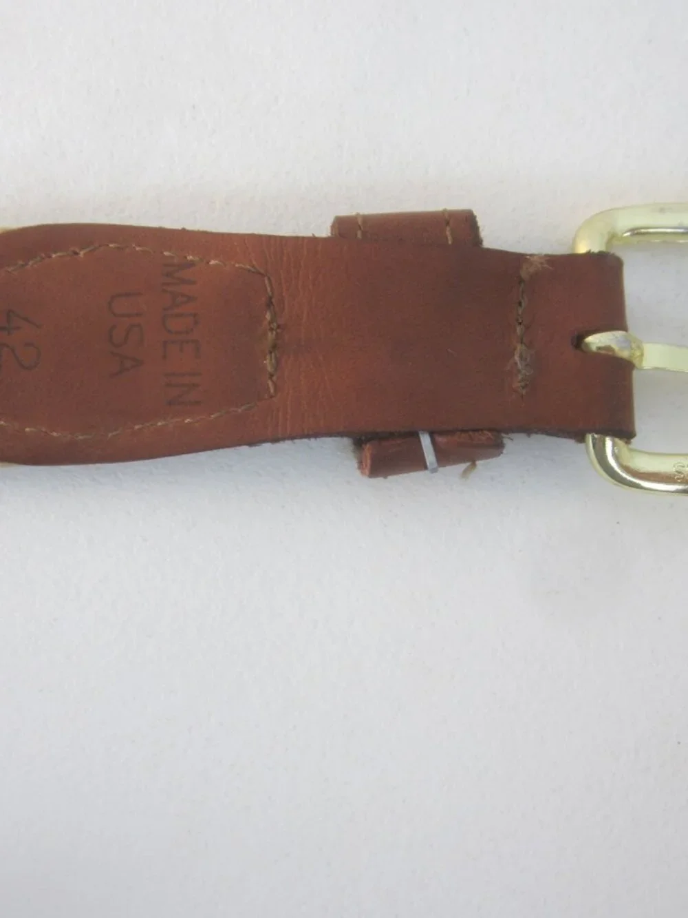 Web Canvas Brown Leather Fishing Belt Men 42 Brass Buckle Fish Theme 40 - 44